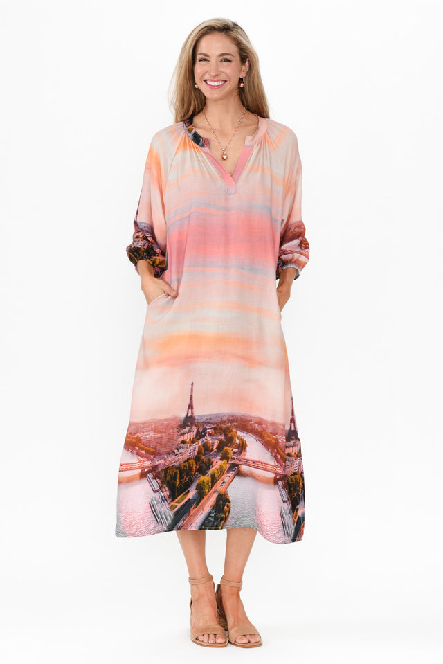 Dianna Pink Paris Linen Blend Dress image 3