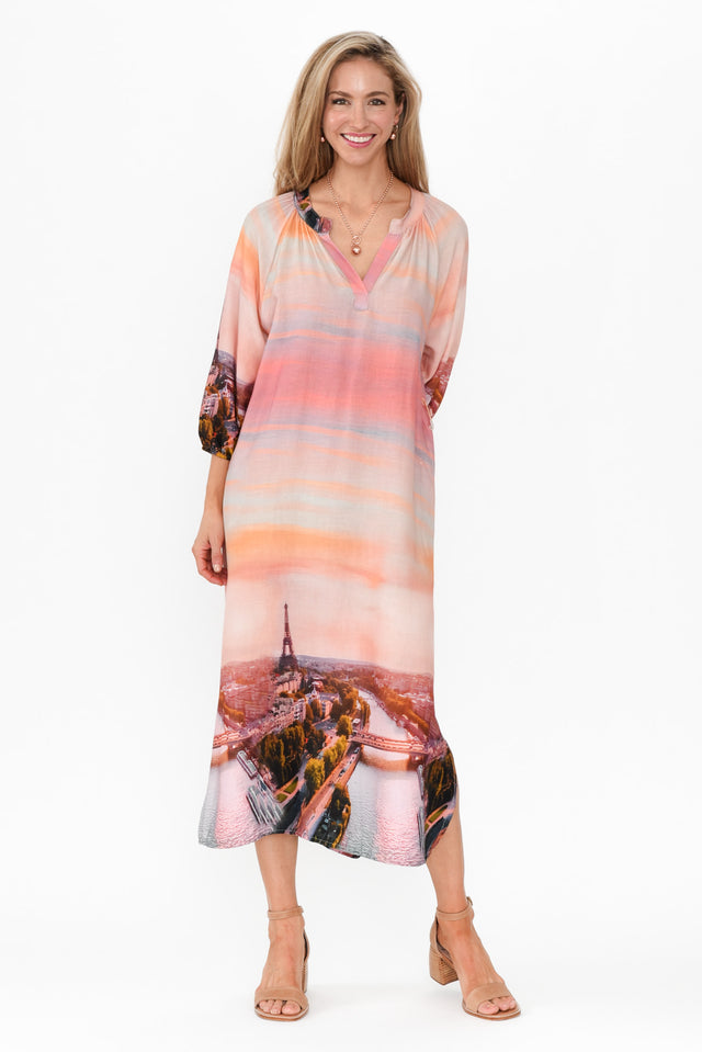 Dianna Pink Paris Linen Blend Dress