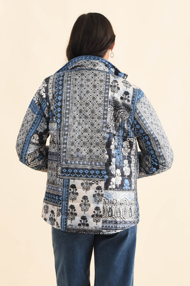 Diego Navy Motif Puffer Jacket,Brunette model,alt text|model:Brontie image 6
