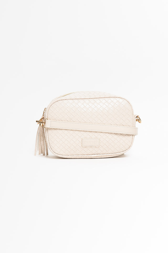 Disco Cream Woven Crossbody Bag image 1