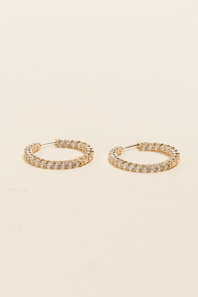 Dolce Vita Gold Diamante Hoop Earrings image 2