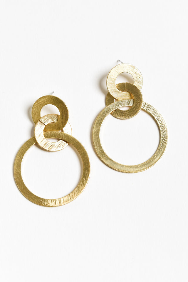 Dorina Gold Circle Drop Earrings