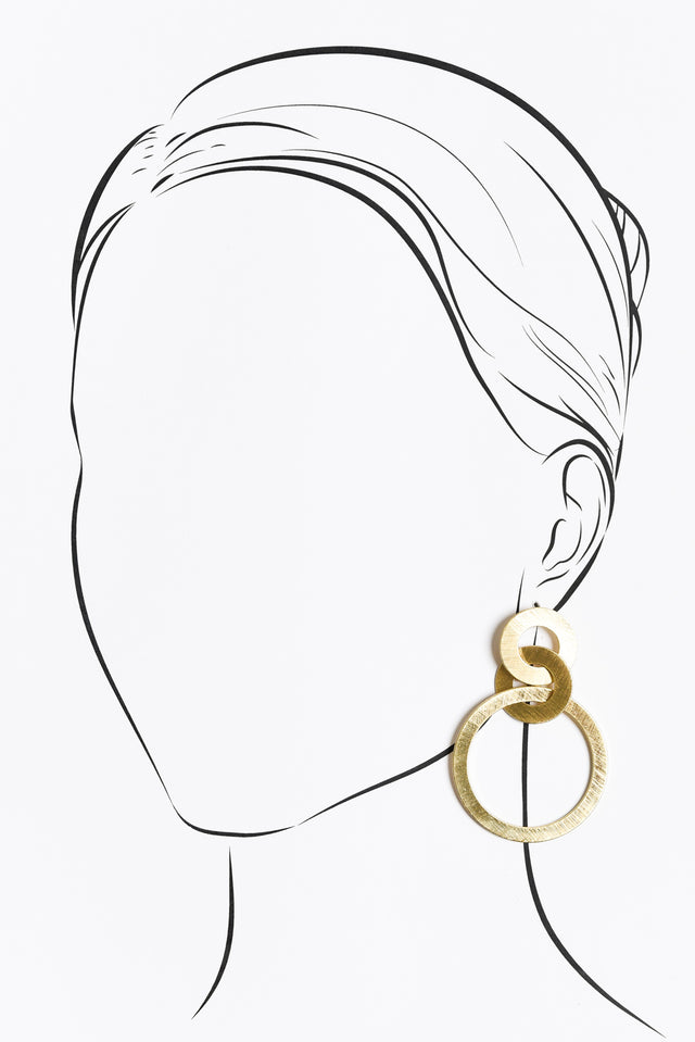 Dorina Gold Circle Drop Earrings