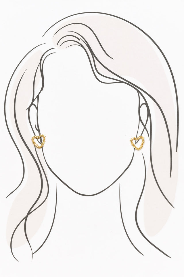 Dorothy Gold Heart Stud Earrings