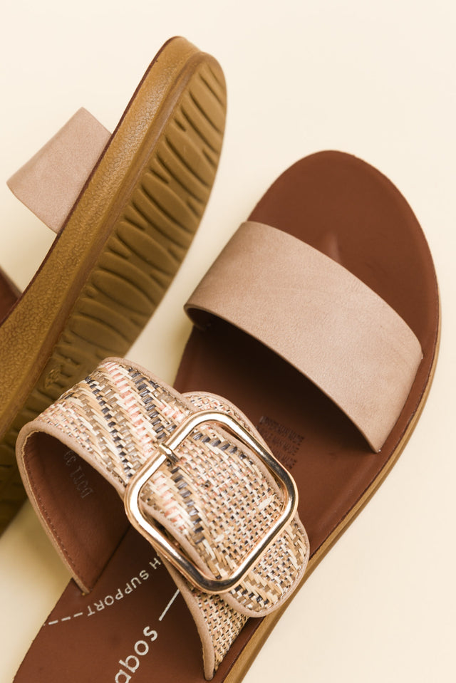 Doti Taupe Abstract Buckle Slide image 3