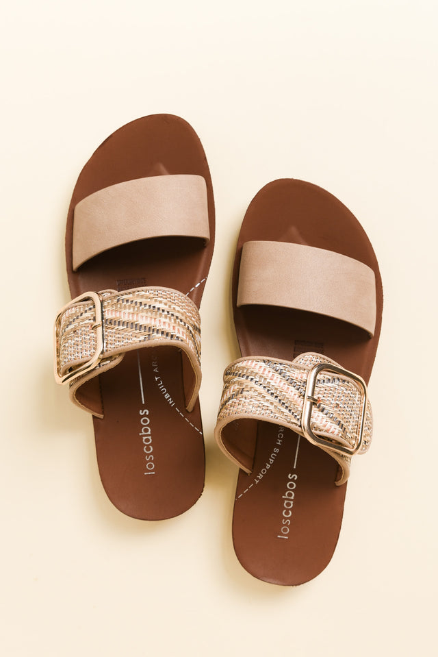 Doti Taupe Abstract Buckle Slide image 4