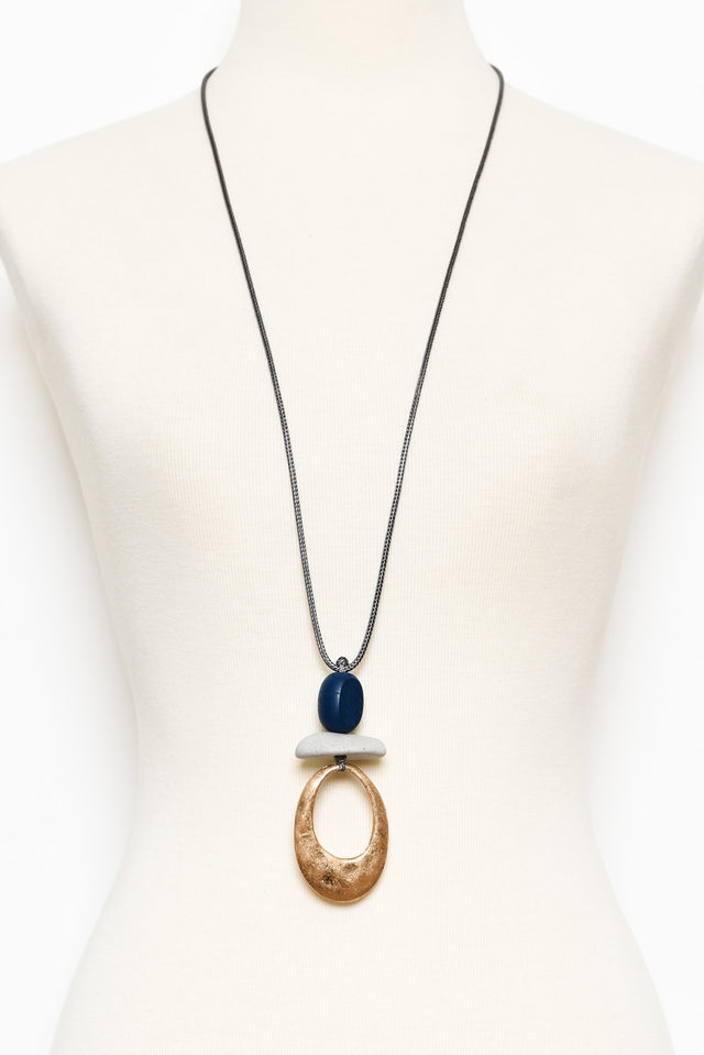 Dowie Gold Oval Pendant Necklace