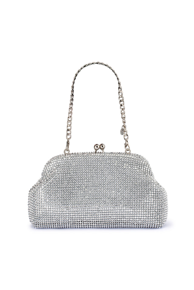 Ela Silver Crystal Clutch image 6