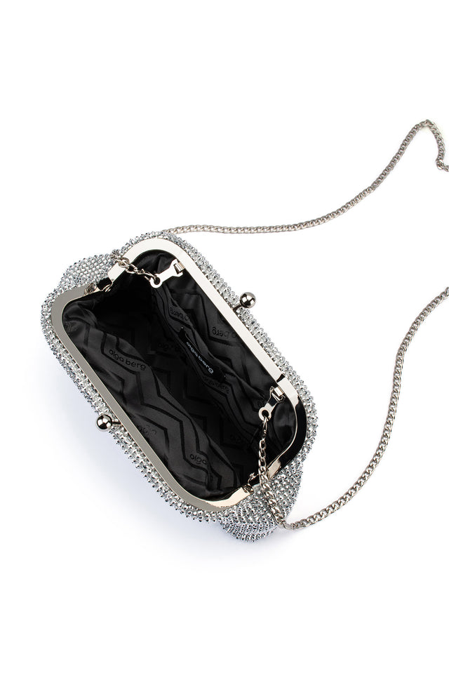 Ela Silver Crystal Clutch image 8