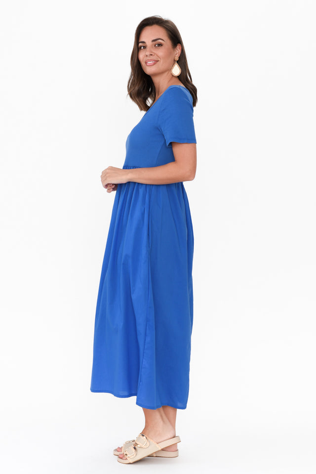 Ella Blue Cotton Poplin Dress image 3