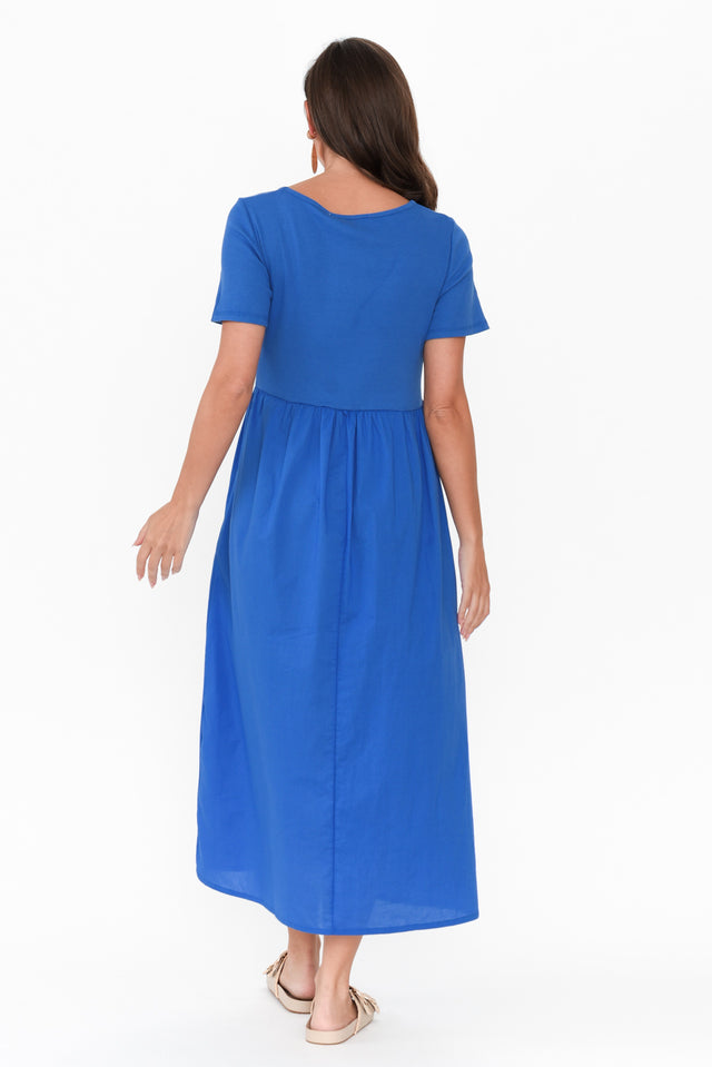 Ella Blue Cotton Poplin Dress