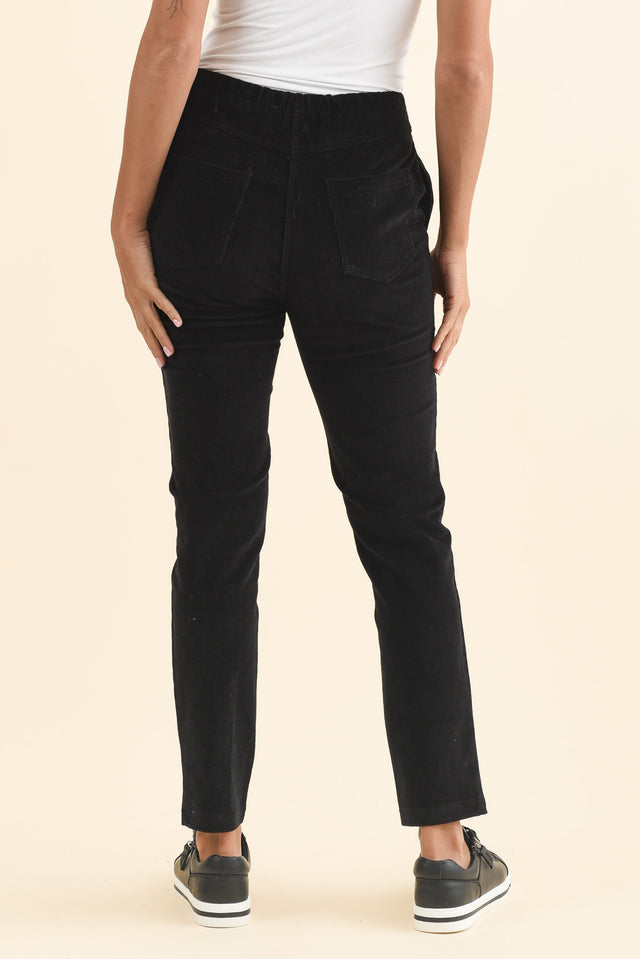 Elle Black Corduroy Pants,Brunette model,alt text|model:Brontie image 5