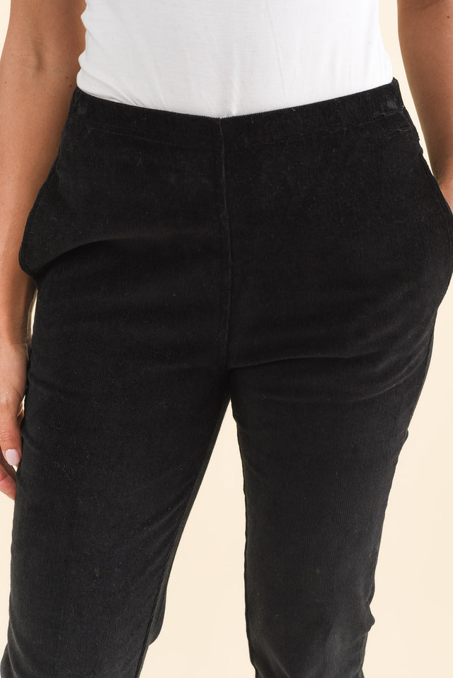 Elle Black Corduroy Pants,Brunette model,alt text|model:Brontie image 6