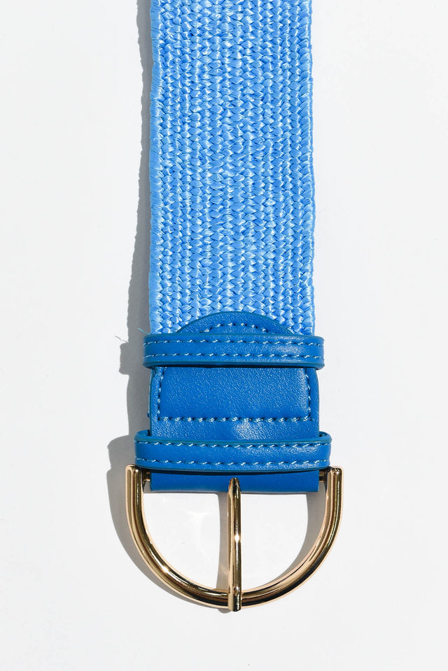 Elvie Blue Woven Stretch Belt