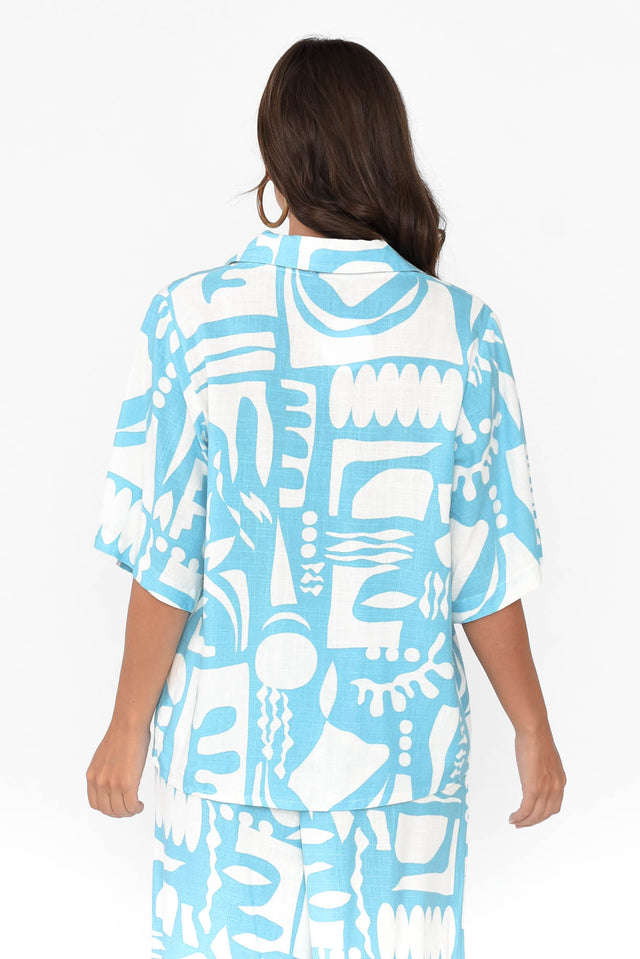 Emberly Blue Abstract Shirt image 4