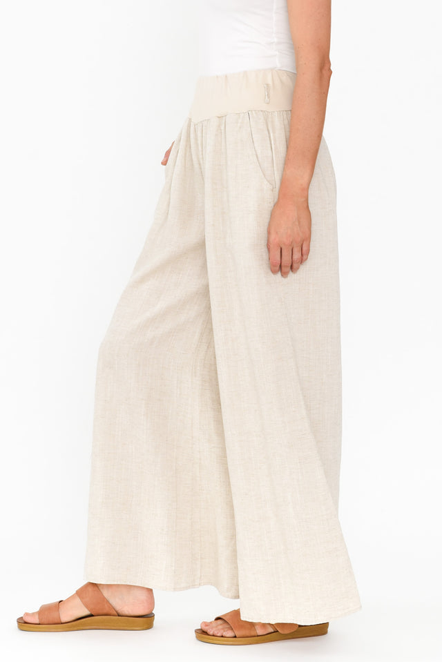 Emeline Beige Wide Leg Pants