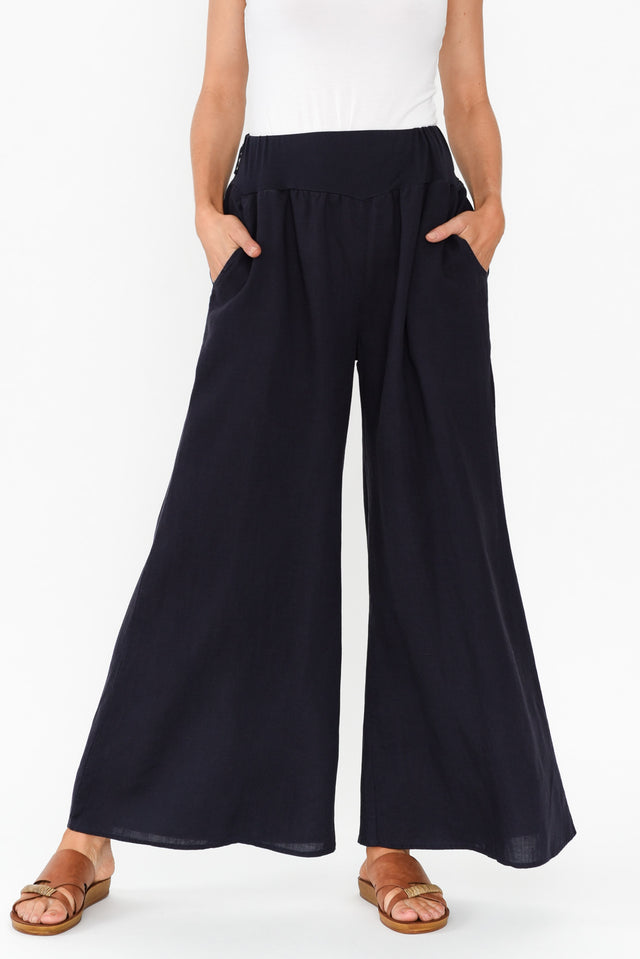 Emeline Navy Wide Leg Pants image 1