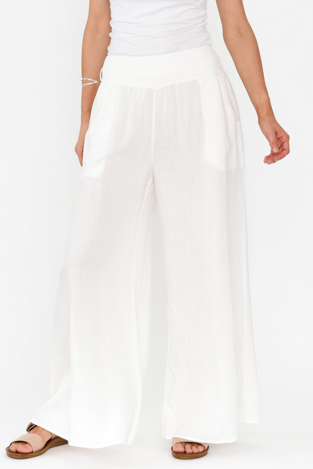 Emeline White Wide Leg Pants image 1