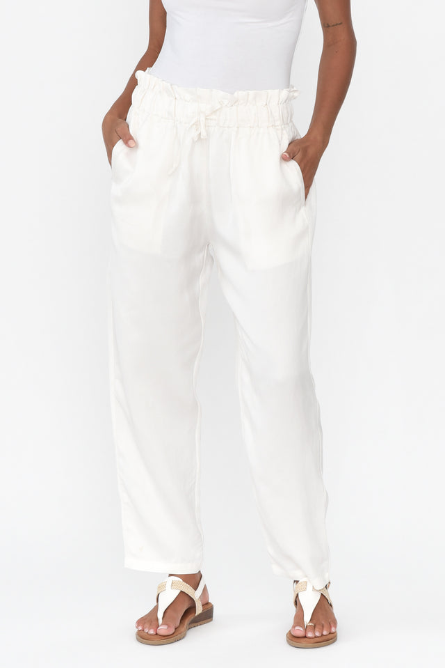 Emir White Drawstring Pants image 2