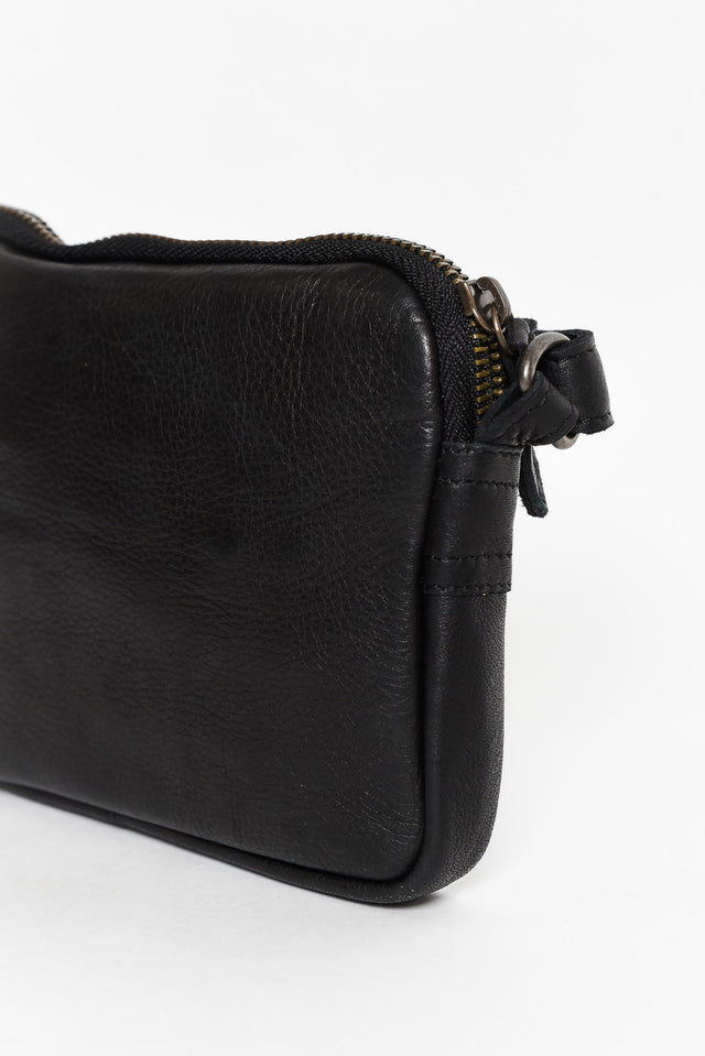 Emma Black Leather Crossbody Bag