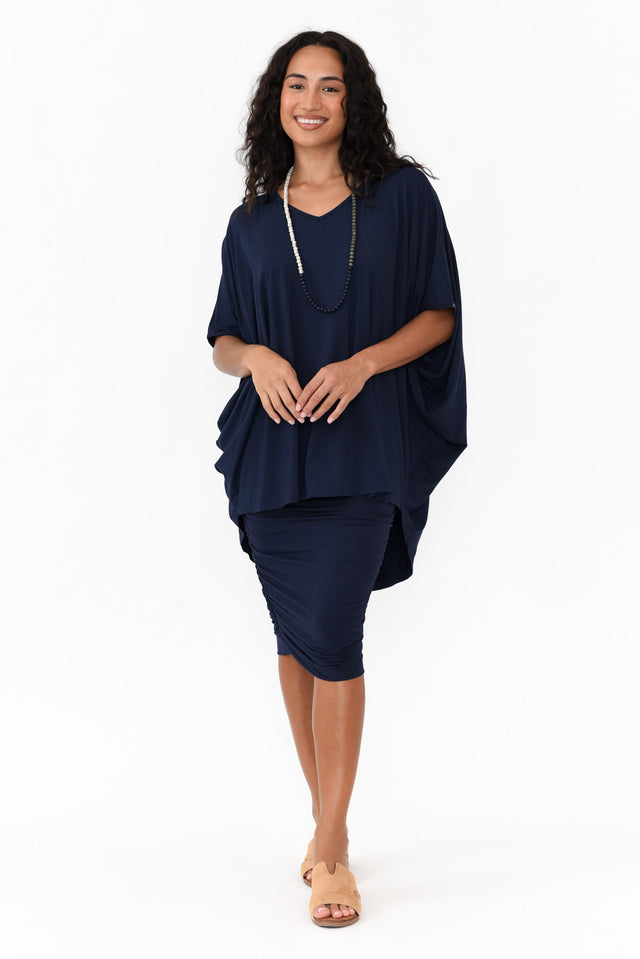 Navy Bamboo Ruched Skirt banner image
