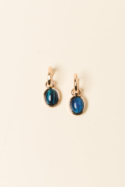 Emy Blue Hoop Earrings