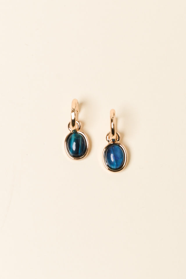 Emy Blue Hoop Earrings