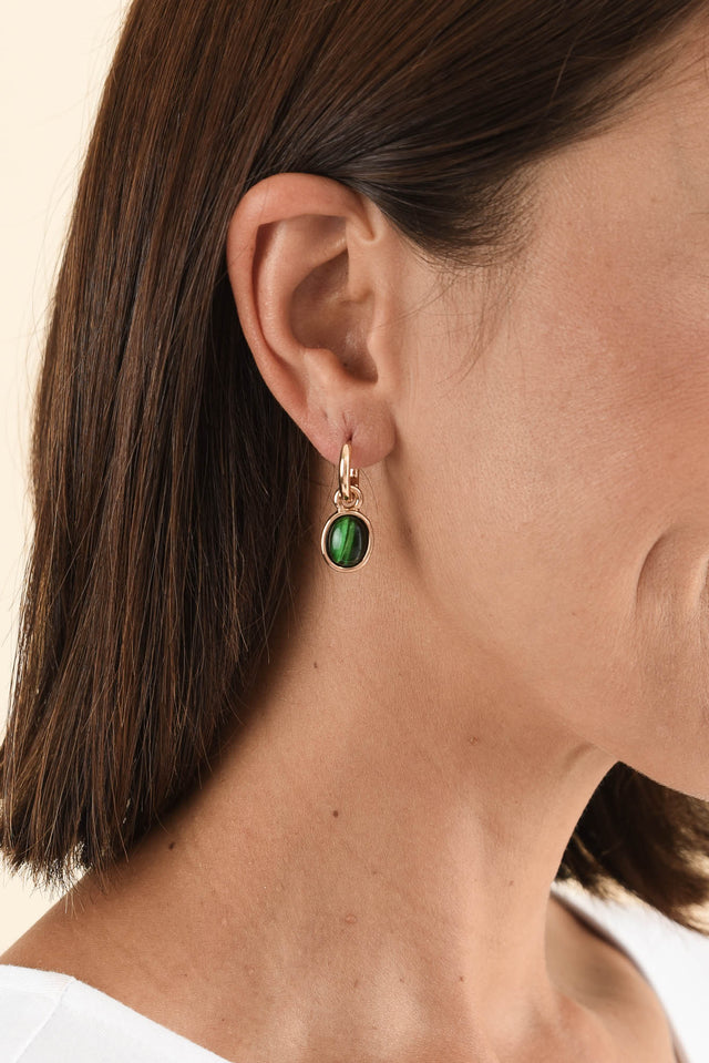 Emy Green Hoop Earrings