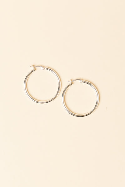 Erika Silver Hoop Earrings