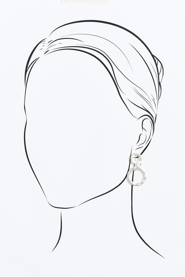 Essence Silver Circular Pendant Drop Earrings image 2