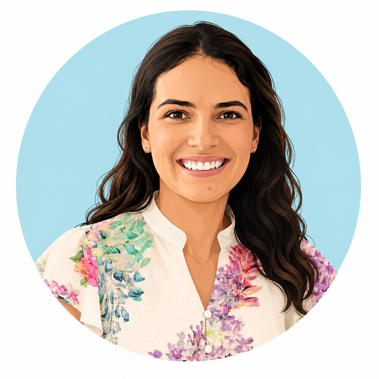 AI Cartoon Image of Blue Bungalow writer Essie