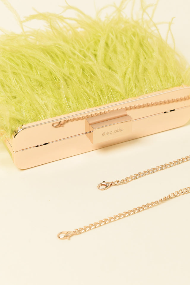 Estelle Yellow Feather Clutch image 4