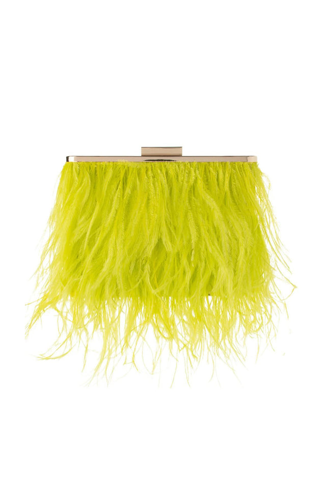 Estelle Yellow Feather Clutch