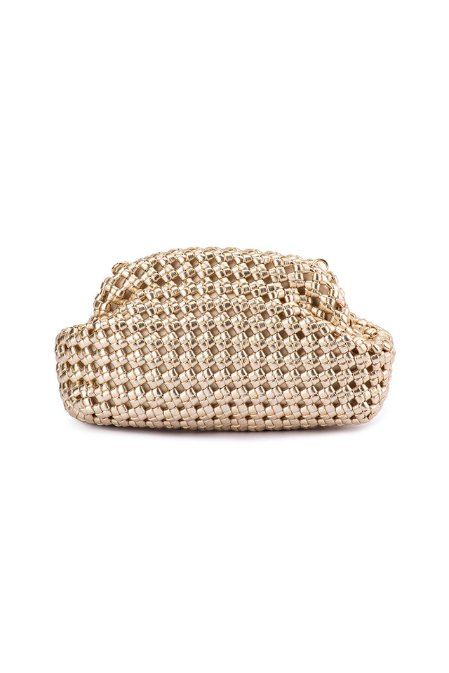 Everly Gold Woven Clutch image 1
