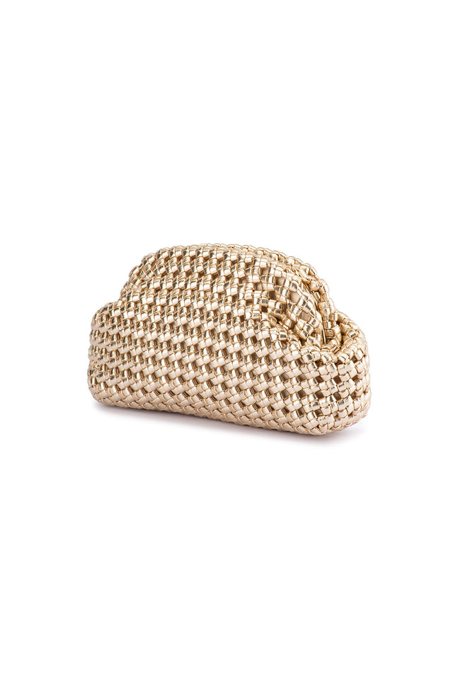 Everly Gold Woven Clutch image 4