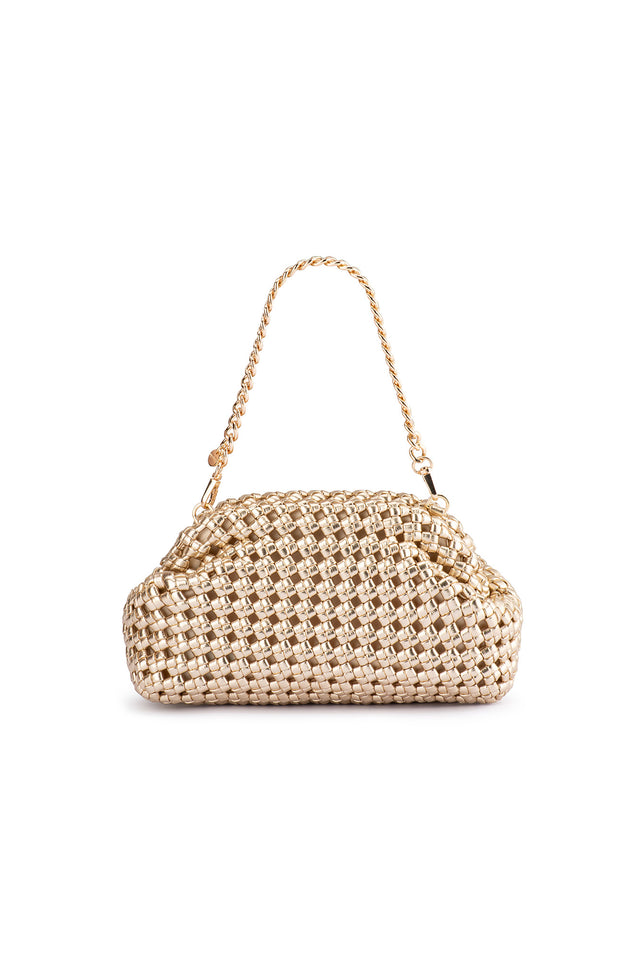 Everly Gold Woven Clutch image 2