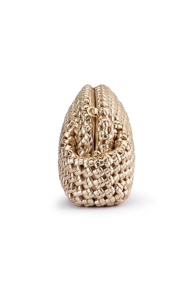 Everly Gold Woven Clutch image 5