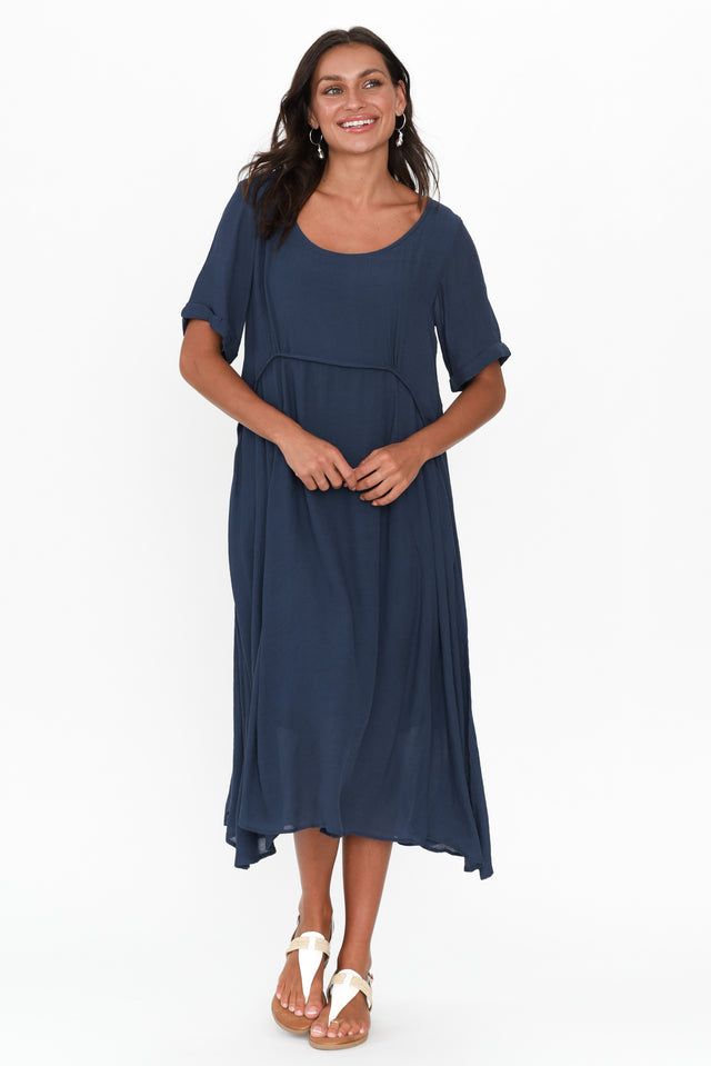 Everlyn Navy Crescent Dress image 7