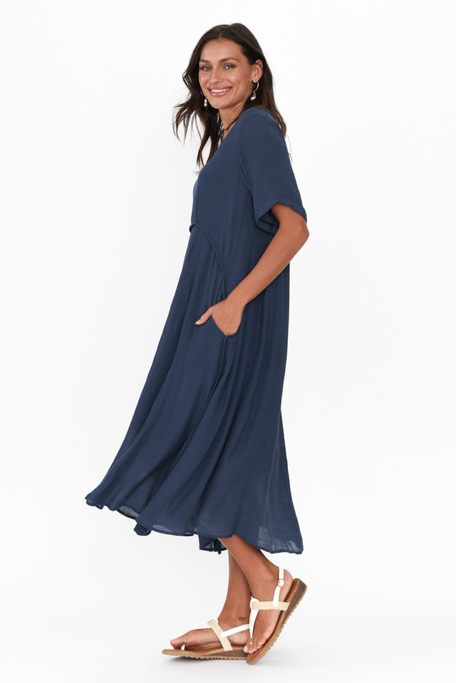 Everlyn Navy Crescent Dress image 4