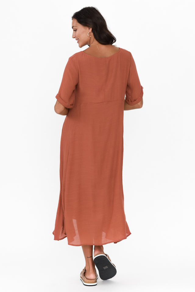 Everlyn Rust Crescent Dress