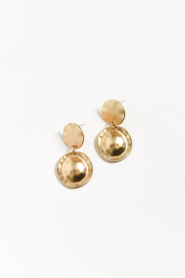 Favae Gold Circle Drop Earrings