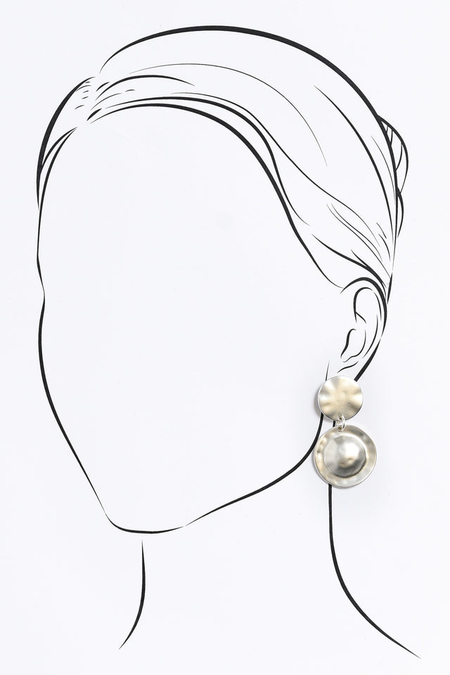 Favae Silver Circle Drop Earrings image 2