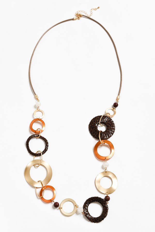 Felice Gold Circular Pendant Necklace image 1