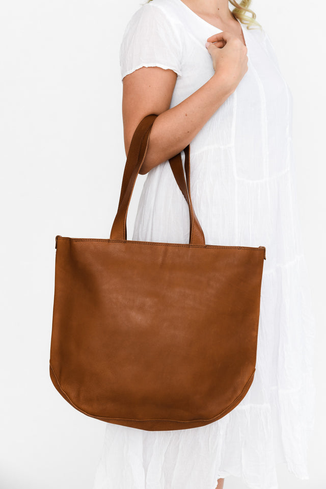 Fenna Brandy Leather Tote image 1