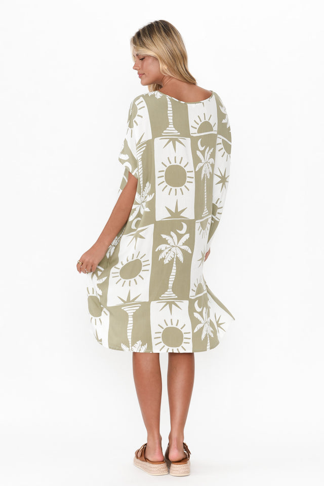 Fenway Khaki Palm Dress