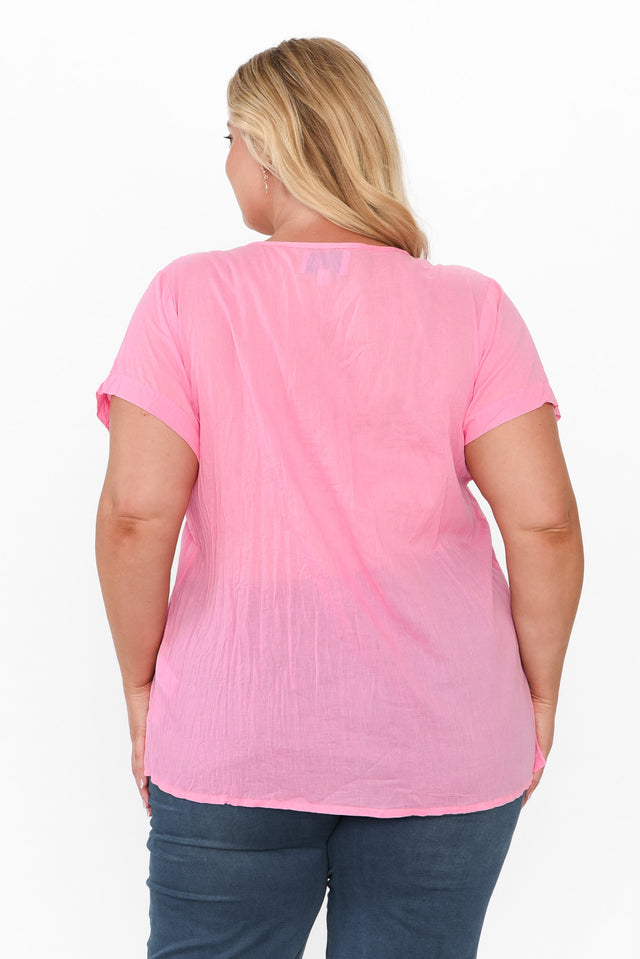 Fia Bright Pink Cotton Top