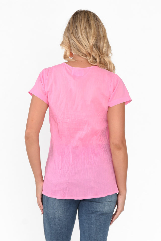 Fia Bright Pink Cotton Top