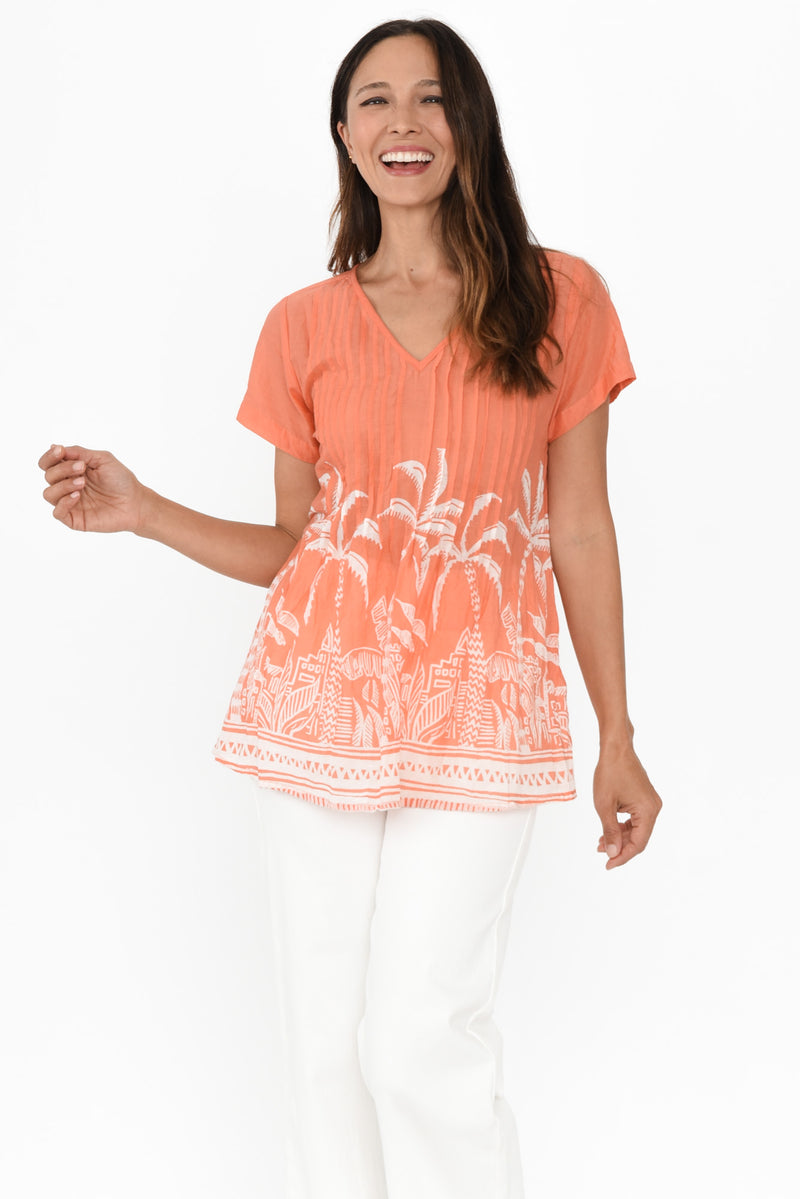 Fia Cobalt Crinkle Cotton Top
