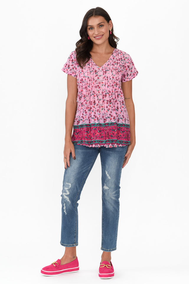 Fia Pink Meadow Cotton Top image 6