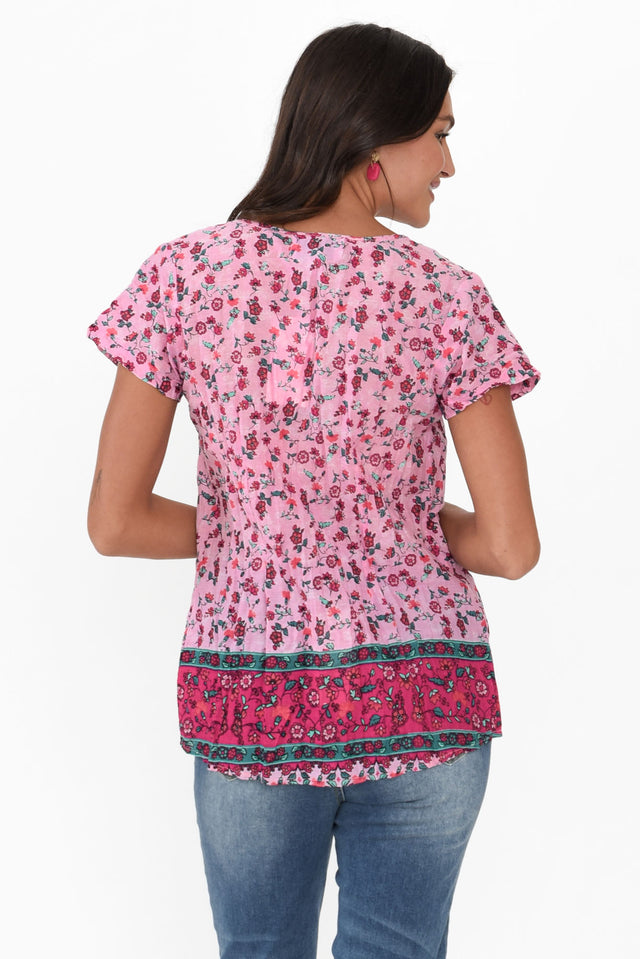 Fia Pink Meadow Cotton Top